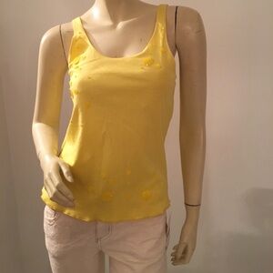 Genny yellow sequined tank top size 8